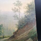 Oil on canvas painting landscape signed A Tournier 1884