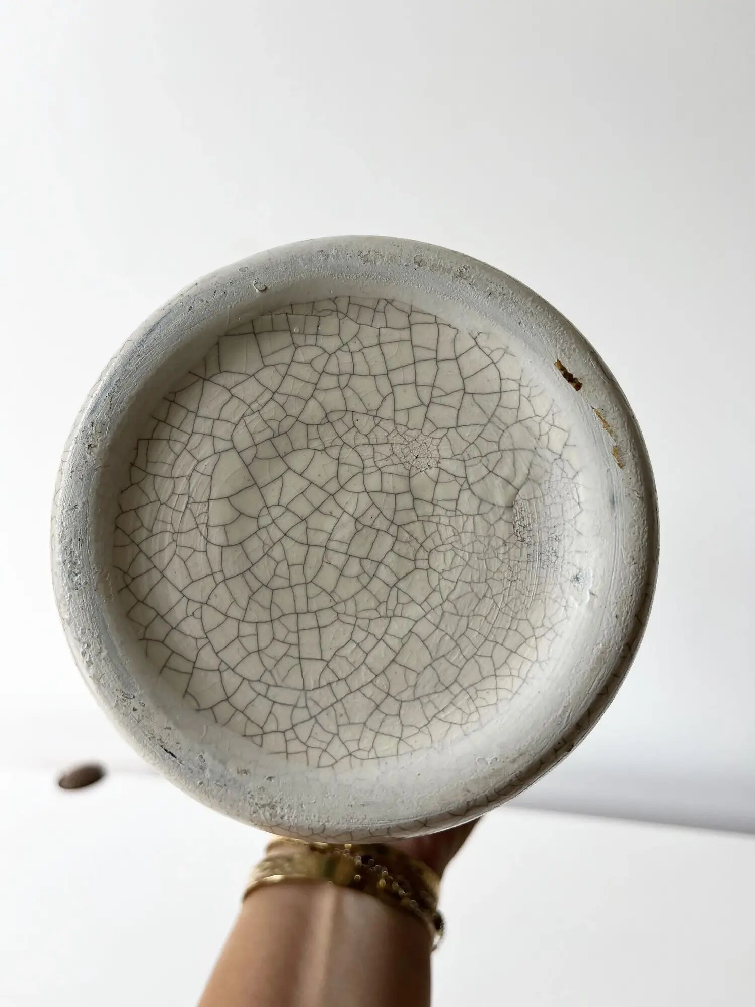 Cracked ceramic vase from the 1960s.