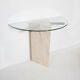 Travertine console and vintage glass