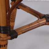 Vintage rattan table bamboo Bohemian style