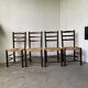 Set of 4 straw chairs from the 50s Dudouyt