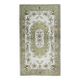 Vintage Turkish Oushak handmade wool cotton green area rug 108x225