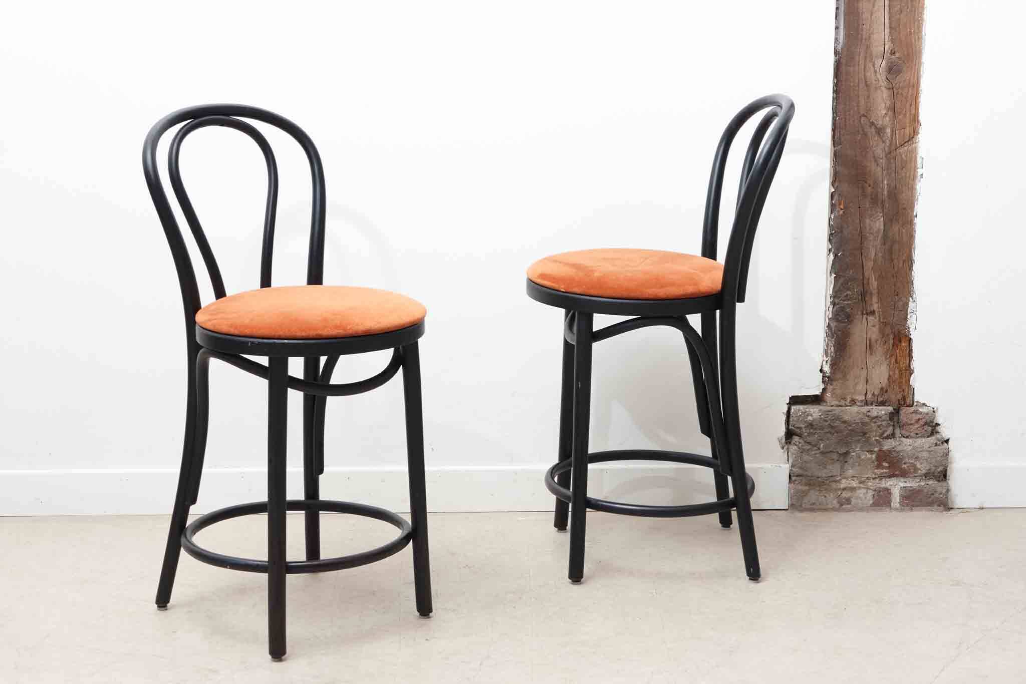 Satelliet 16/C orange and black vintage bistro high chair