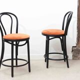 Satelliet 16/C orange and black vintage bistro high chair