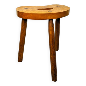 Tabouret de ferme tripode brutaliste