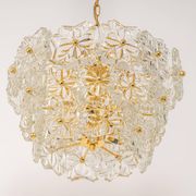 Chandelier in gilded brass and crystal glass, Germany, 1970s