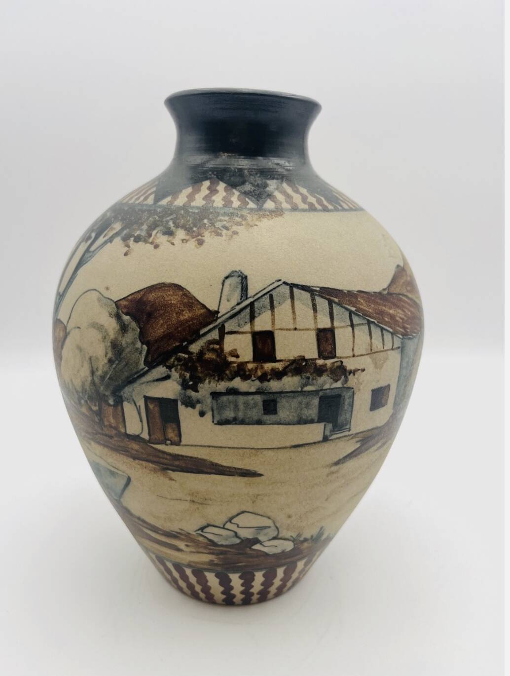 Vase boule en grès de Cibourg signé Pedro Garcia de Diego -637004