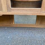 Vintage solid wood art deco 1940s display cabinet