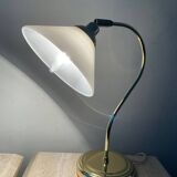 Articulated brass and opaline lamp from the 70s