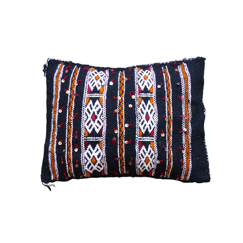 Kilim cushion moroccan black