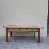 Table basse de ferme rustique en chêne massif Aérogommer - 1m18.5