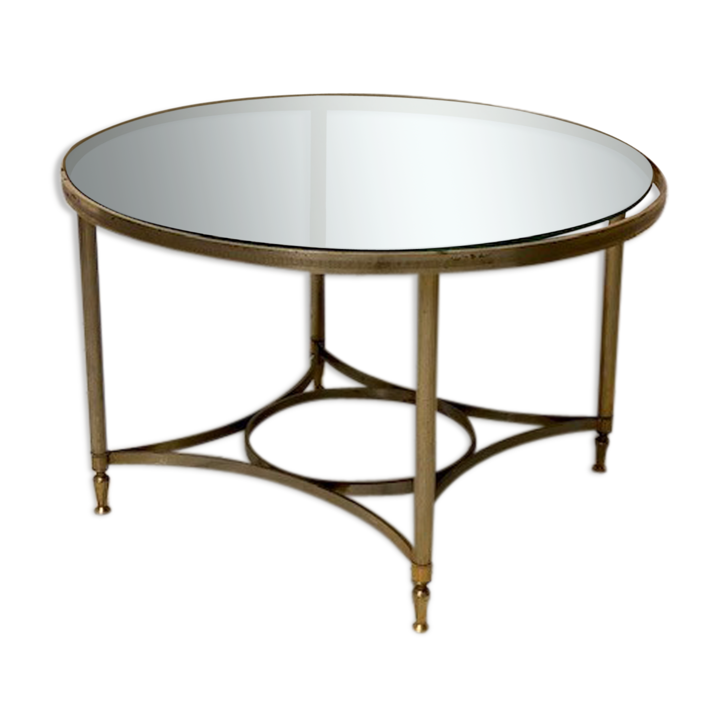 Round coffee table vintage mirror