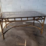 Dal Vera table in bamboo and rattan, Italian design 1970