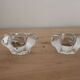Pair of crystal salt cellars from Daum France with box and spoon.