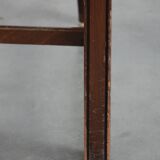 Wooden and black cow leather antique English Gainsborough side/desk/chair