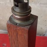 1950s oak lamp base