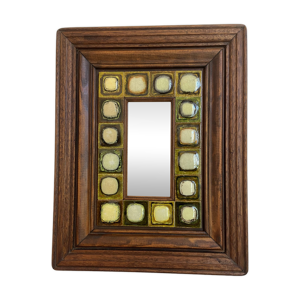 Miroir en céramique - bois