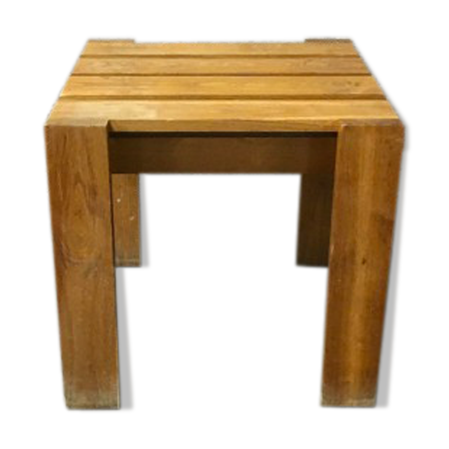 Square wooden side table stool Selency