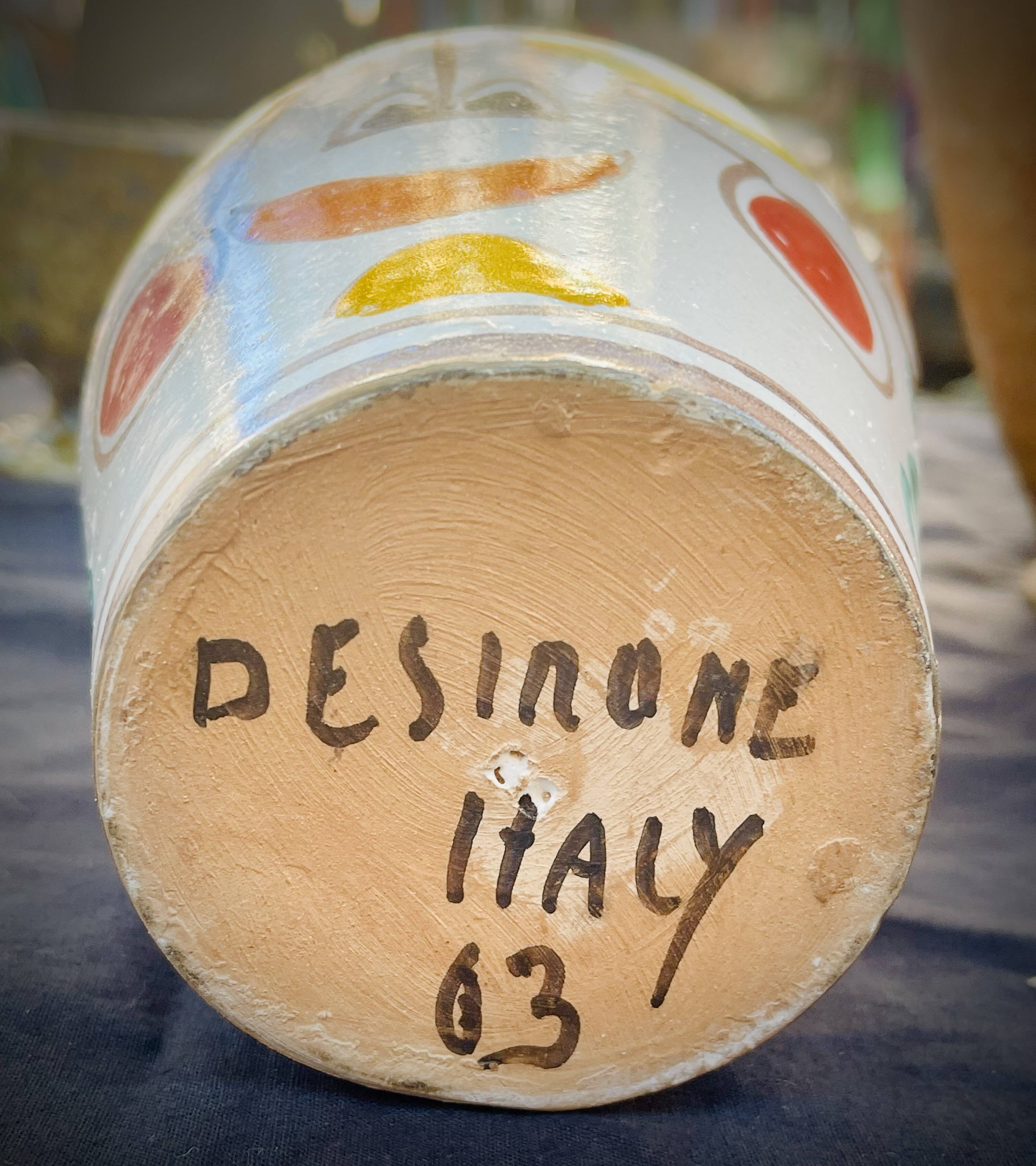 Two-handled earthenware jug by Giovanni DeSimone, 1960s