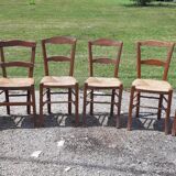 6 antique mulched chairs