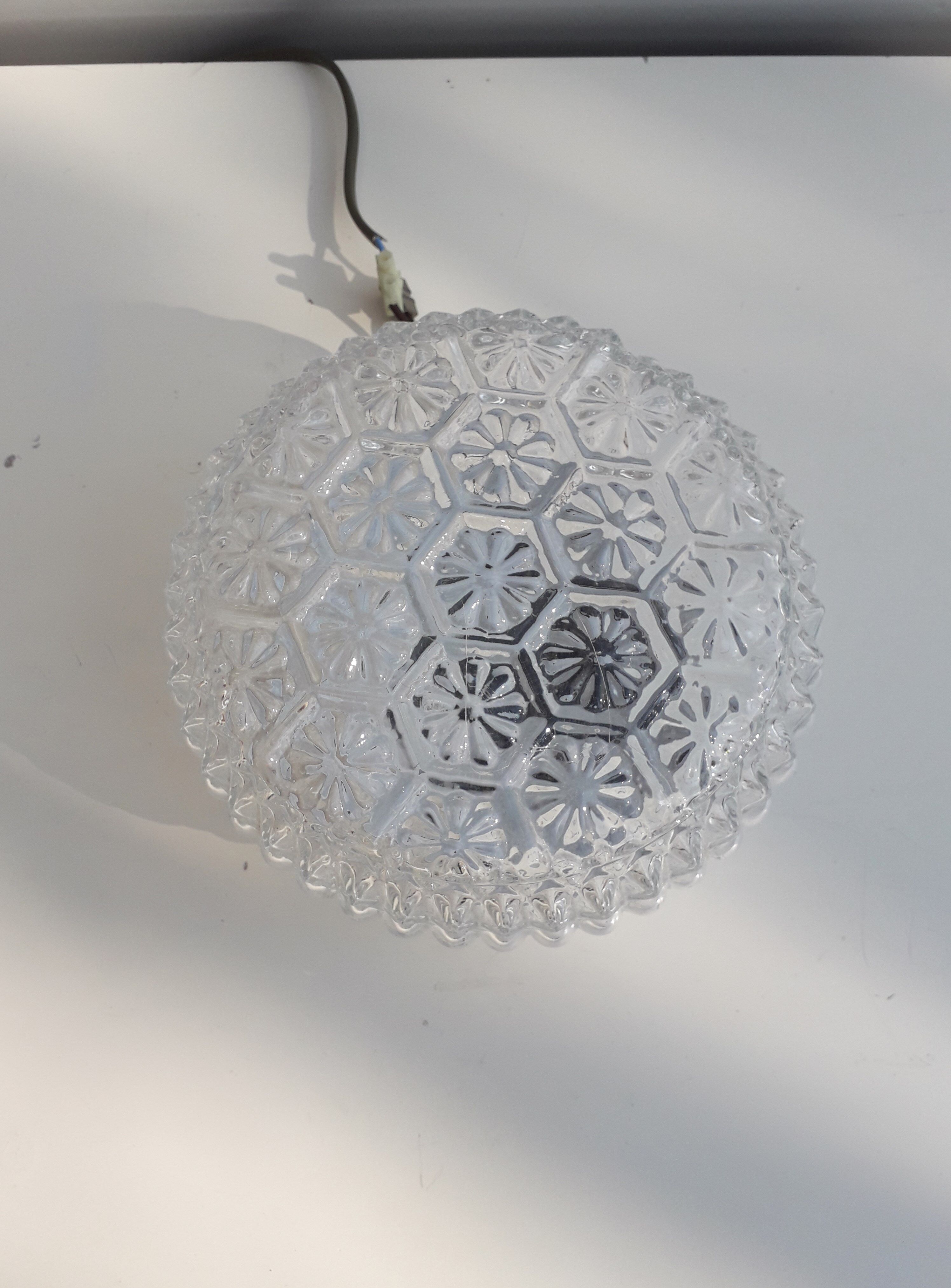 Vintage ceiling lamp glass molded