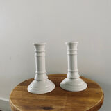 White candle holders