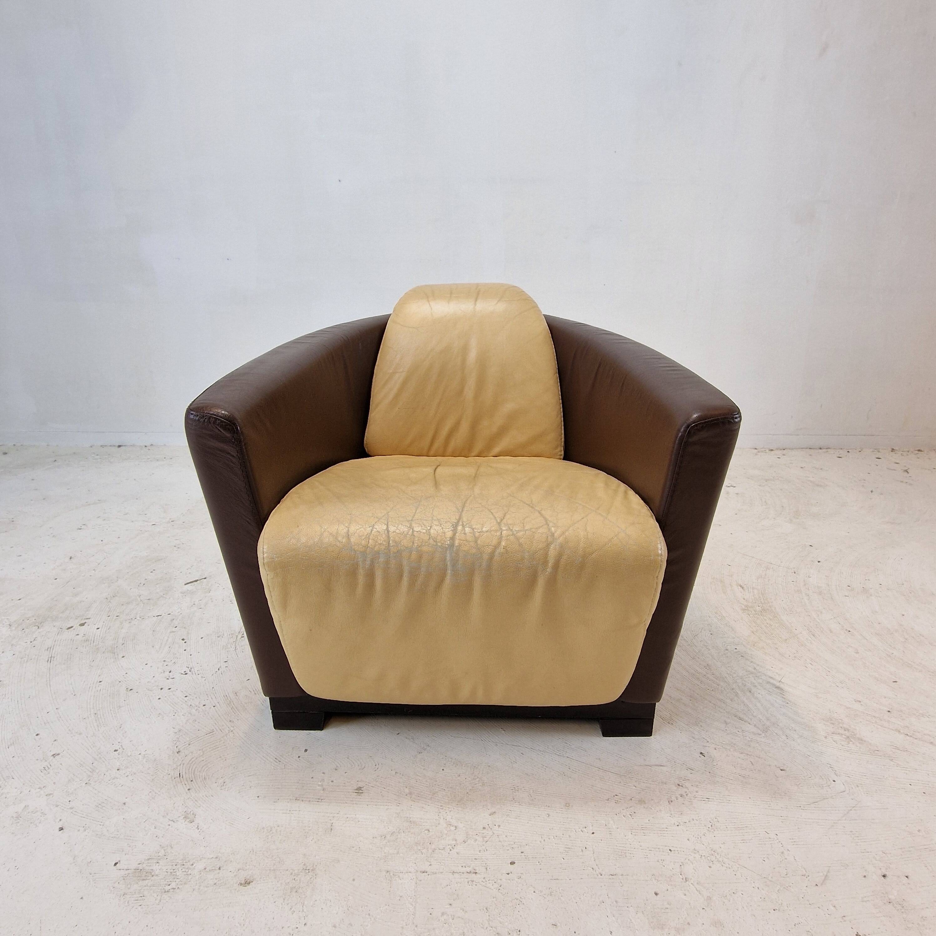 Set of 2 Calia Club or Lounge Chairs, Italy 1980's