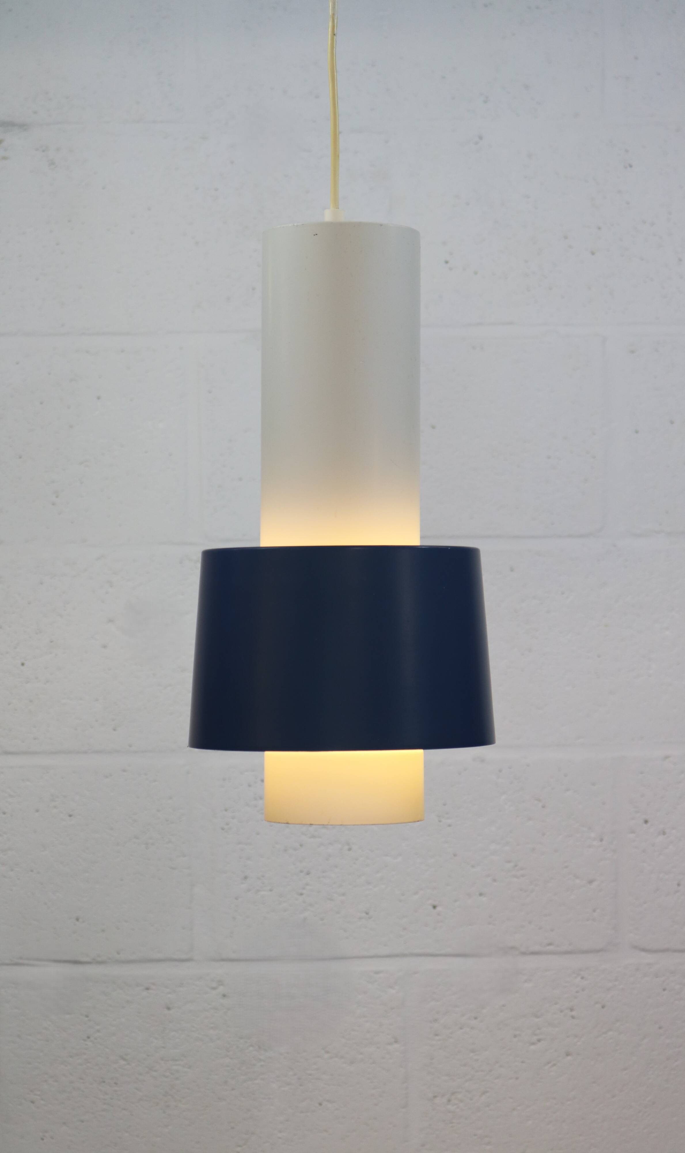 Old Danish design lamp in white/gray and blue colours - Denmark 60's