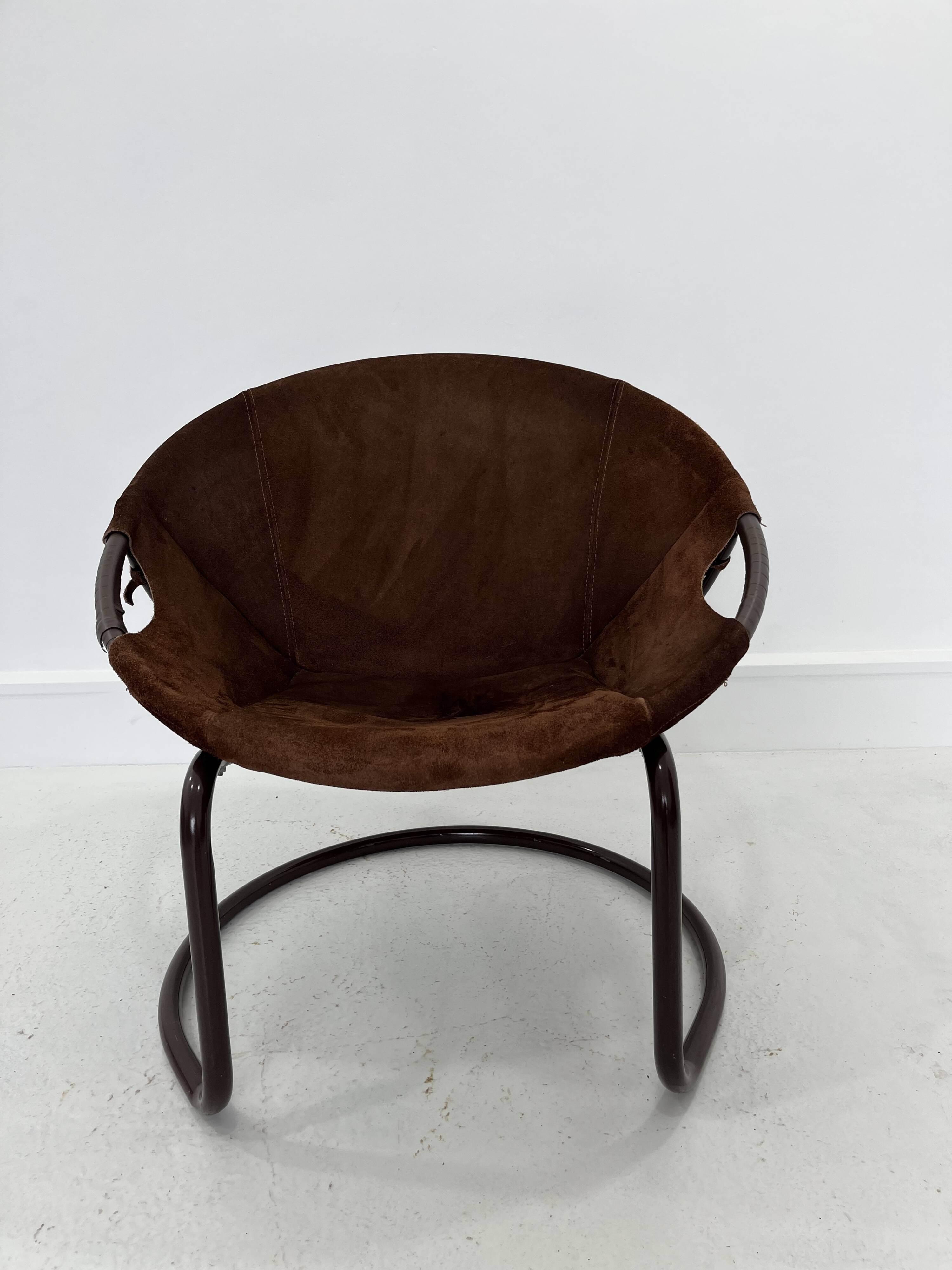 Vintage Suede Ball Chair by Lusch & Co., 1970s