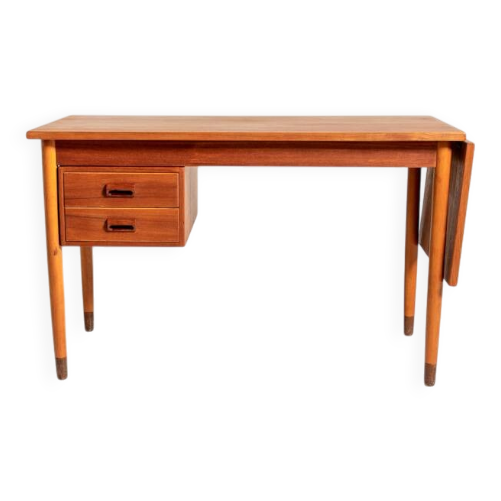 Scandinavian teak desk with a folding extension, 1950s/1960s