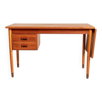 Scandinavian teak desk with a folding extension, 1950s/1960s