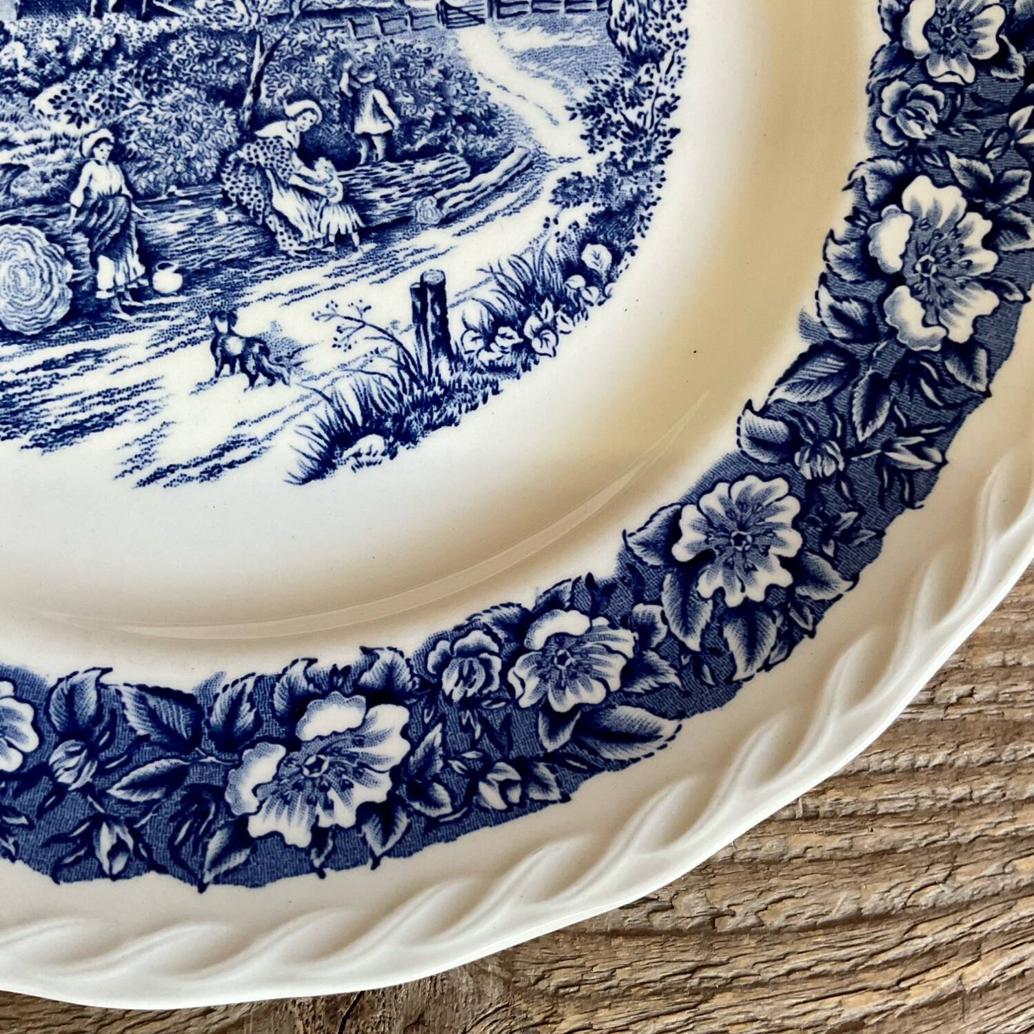 4 assiettes plates Staffordshire England « countryside »