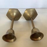 Pair of small brass candlesticks