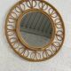 1950s round mirror in bamboo and rattan
