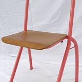 chair tubular structure wooden seat and back