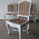 4 cannate chairs in patinated wood