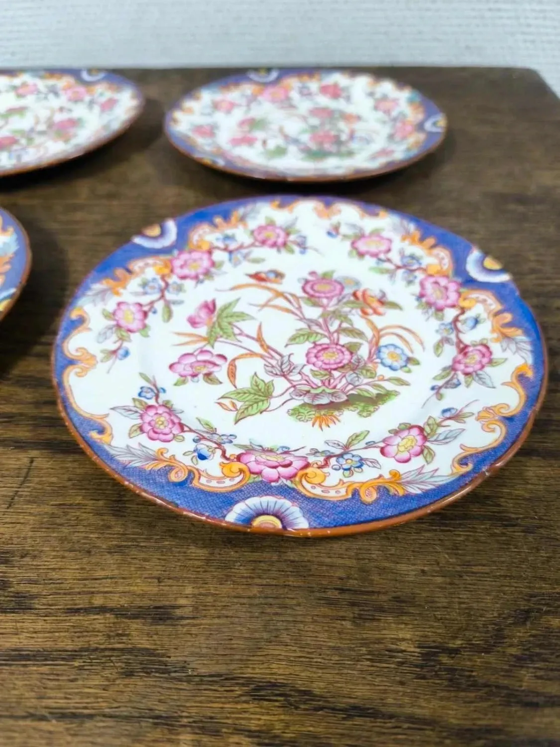 Lot de 4 assiettes à dessert Sarreguemines minton