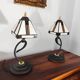 Paire de lampes vintage métal et verre