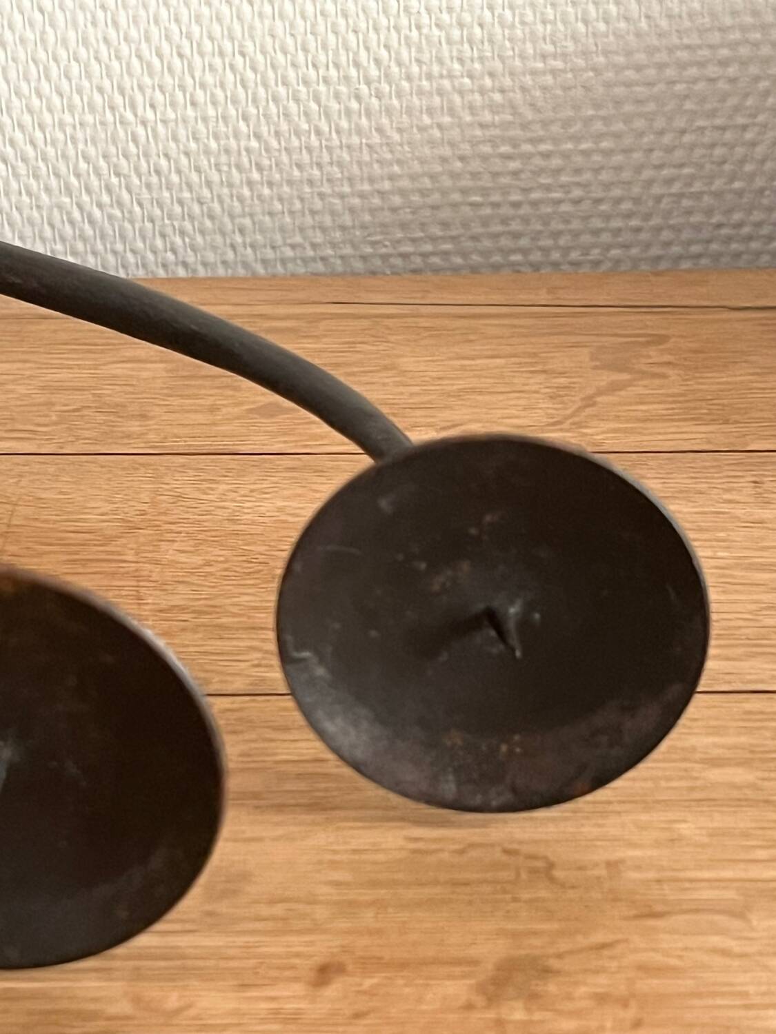 Brutaliser 5-branched mid century wrought iron candlestick – unique piece