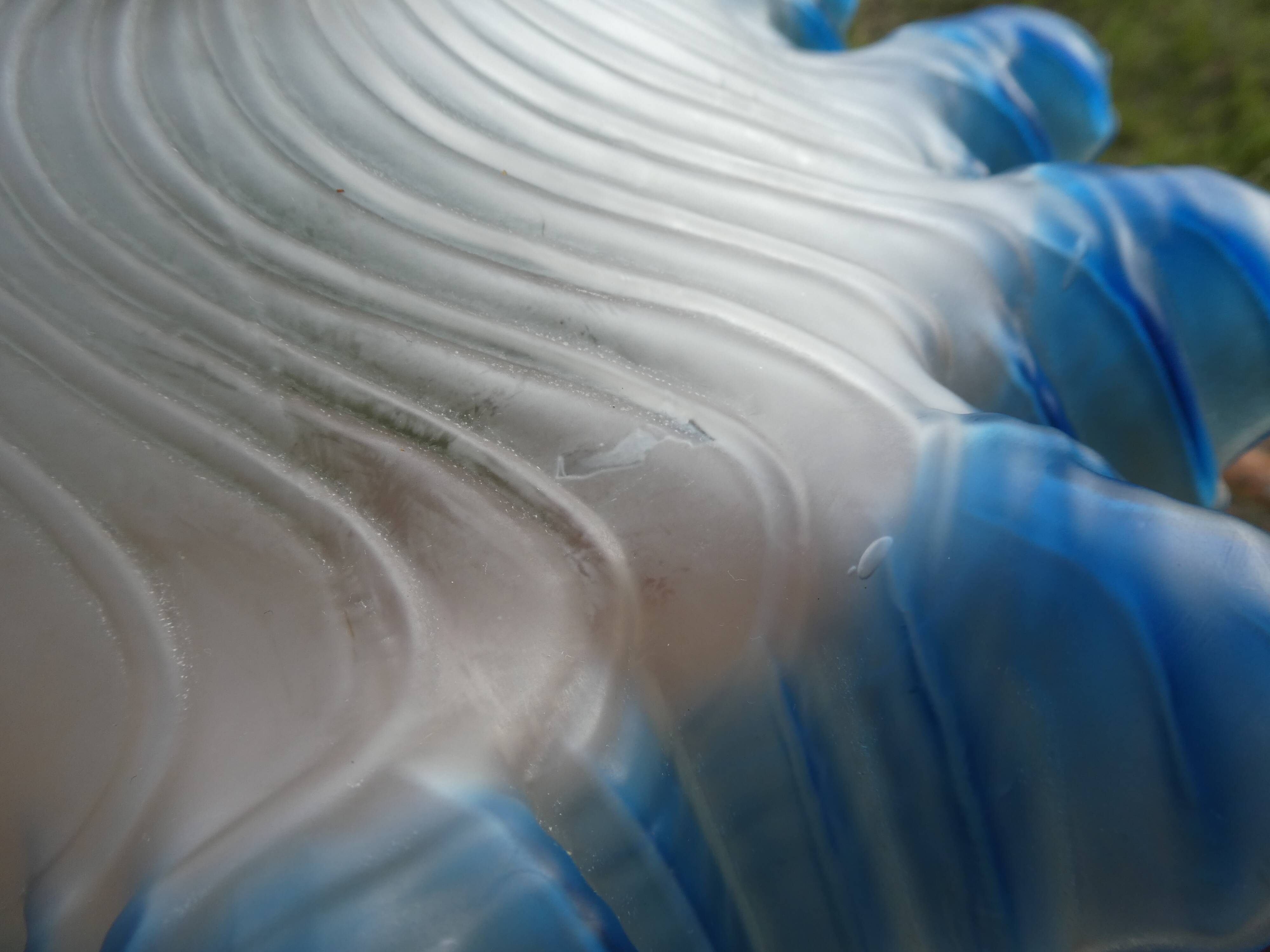 Vintage blue draped glass walkman