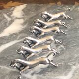 6 knife holders, horse.
