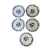Set of 5 flat ironstone plates stamped Laveno