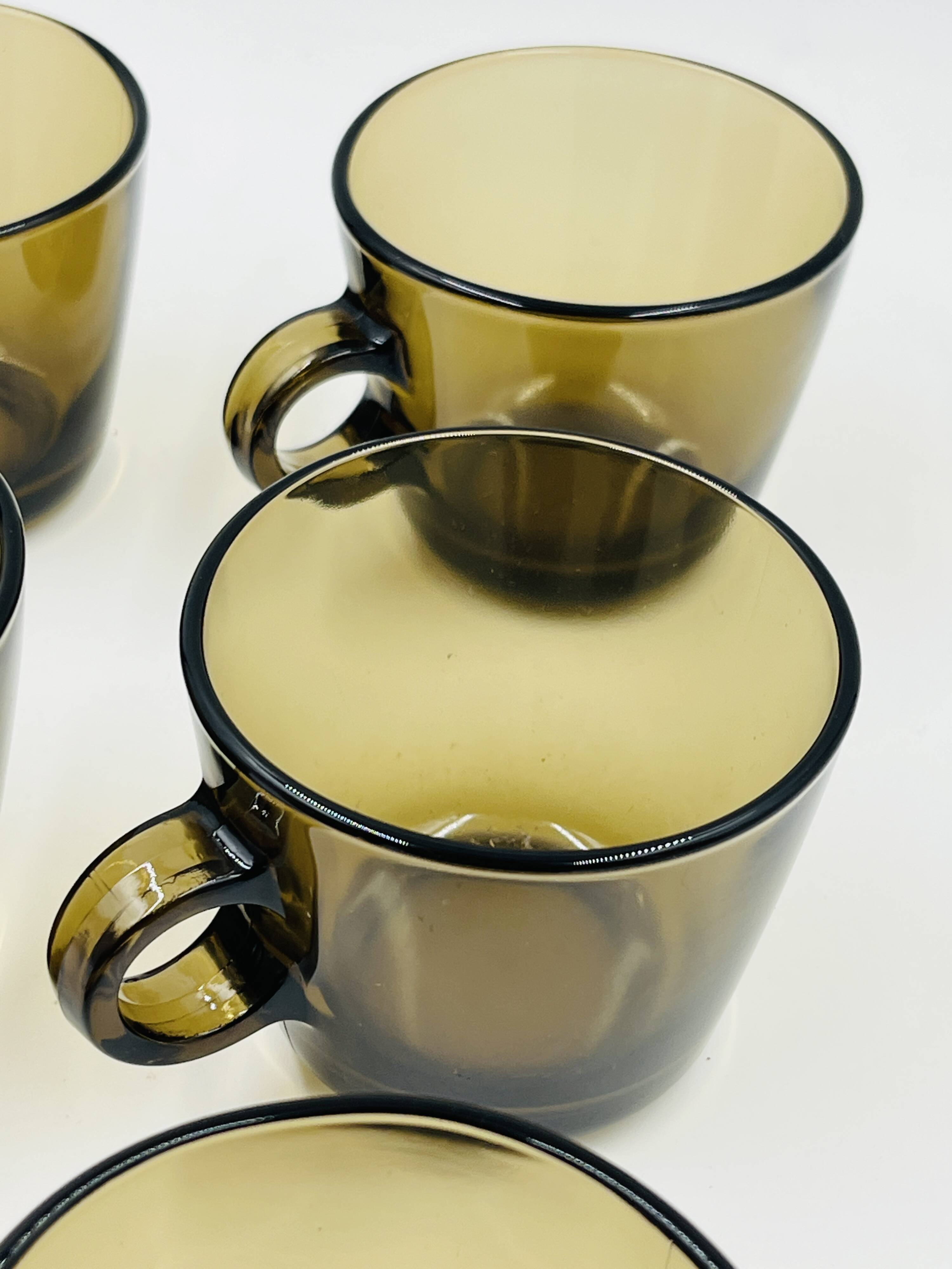 Lot of 6 Vintage Amber Glass Service Station Cups