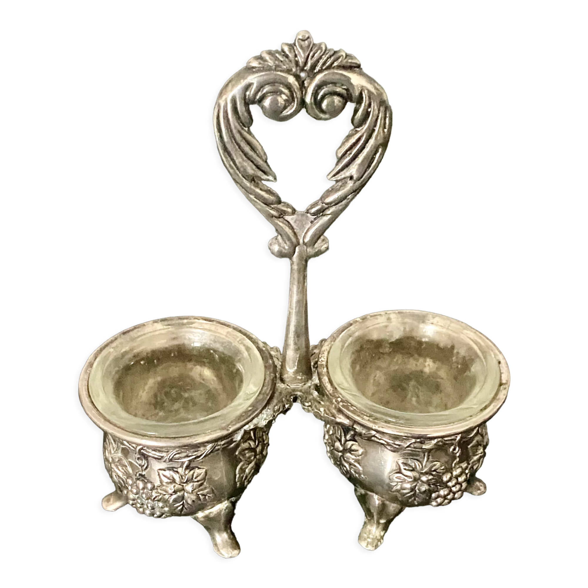 Duo salt shaker and pepper in silver metal color