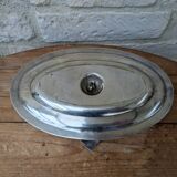 Old sauce boat on fixed frame in silver metal M & Co