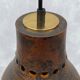 Mid Century caged glass & copper hanging lamp / pendant