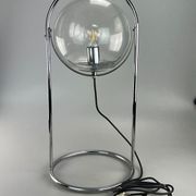 Lampe à boule de table space age design verre métal, 60s 70s