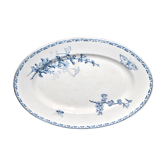 Carmen oval earthenware dish U&C Sarreguemines butterfly 35.5cm
