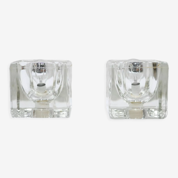 Paire de lampes vintage TA 14 Ice Cube en verre par les éditions Peill et Putzler