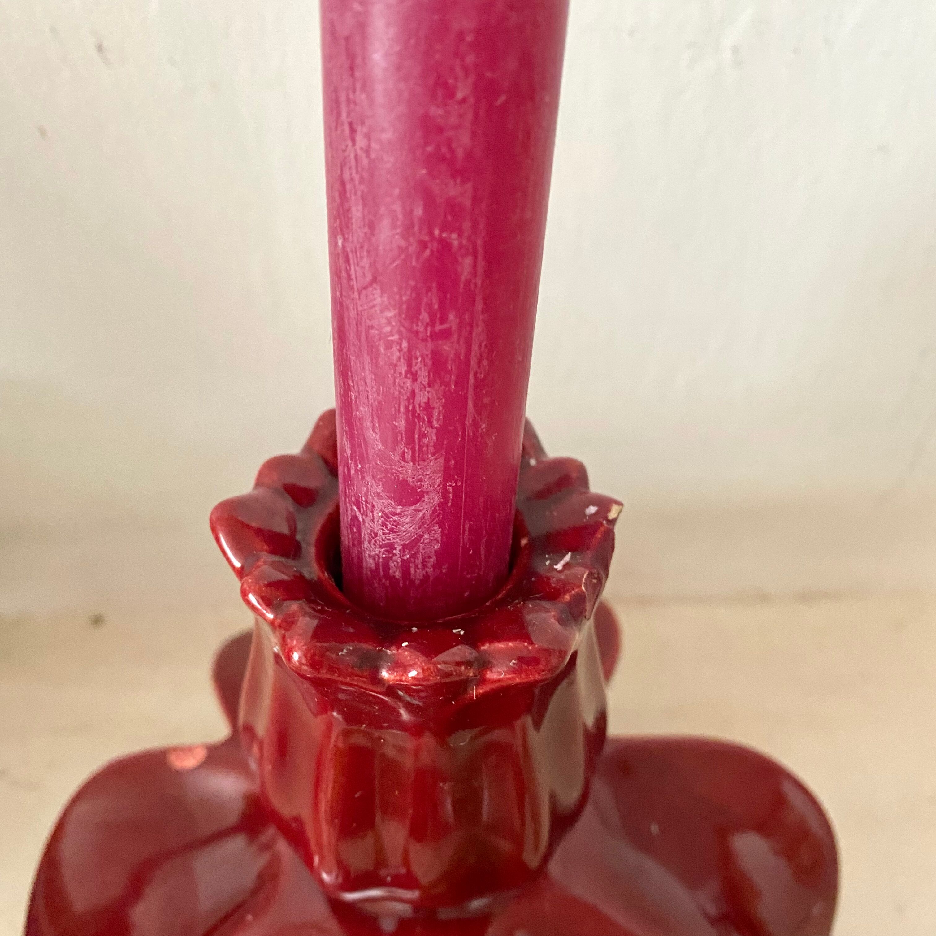 Pair of ceramic cab candlesticks